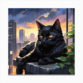 Cat In The City Canvas Print