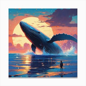 Whale In The Ocean 1 Canvas Print