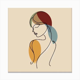 Woman'S Face Line Art Canvas Print