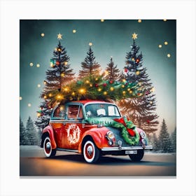 Christmas Car Canvas Print