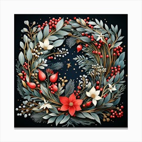 Christmas Wreath - Abstract Christmas 1 Canvas Print