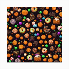 Halloween Candy Seamless Pattern Canvas Print