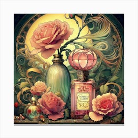 Roses And Perfume Canvas Print