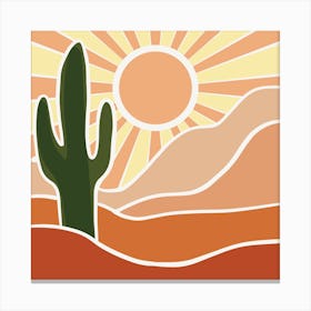 Cactus In The Desert Canvas Print