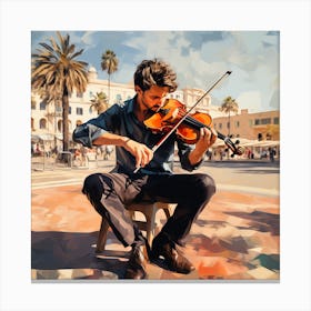 Man Playing Violin Canvas Print