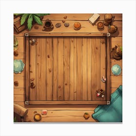 Wooden Table Top View (2) Canvas Print