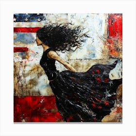 Patriotic Dress- American Girl Canvas Print