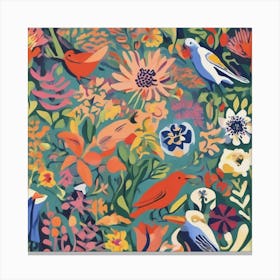 Birds In The Garden 1 Canvas Print