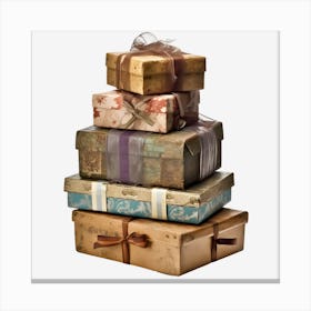 Stacked Gift Boxes Canvas Print