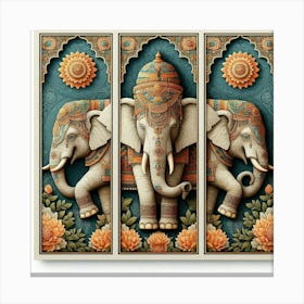 Three Elephants Canvas Print