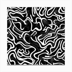Doodles In Black And White Line Art 2 Canvas Print