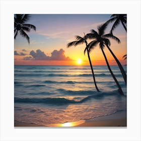 Sunset At The Beach Canvas Print