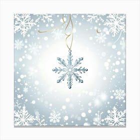 Abstract Illustration Of A Glistening Snowflake Ornament White With Hints Of Silver And Gold Suspe (7) Canvas Print