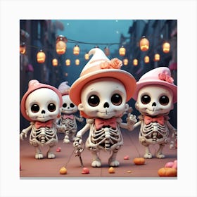 Halloween Skeletons 1 Canvas Print