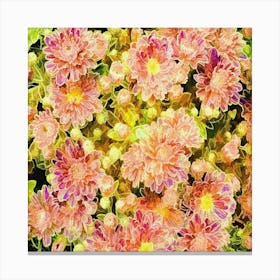 Pink Chrysanthemums Toile