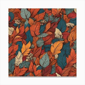 Autumn Leaves Seamless Pattern Canvas Print