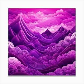 Purple Mountains With Clouds Canvas Print