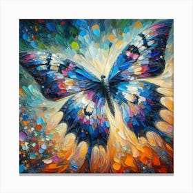 Bold Colourful Acrylic Style Butterfly II Canvas Print