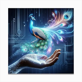 Holographic Peacock spirit Canvas Print