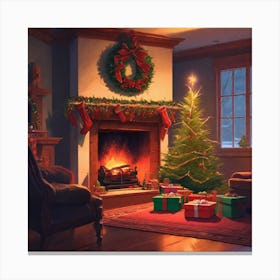 Christmas In The Living Room 37 Canvas Print
