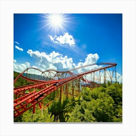 Firefly Thrilling Roller Coaster Ride On A Sunny Adventure Day 76087 Canvas Print