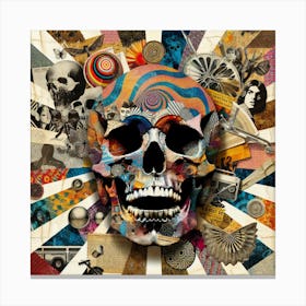 Skull 70's Collage Canvas Print