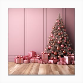 Christmas Tree With Presents Canvas Print
