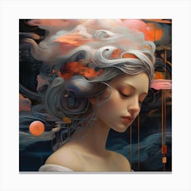 Girl In The Clouds Canvas Print