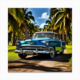 Classic Car In The Tropics Canvas Print