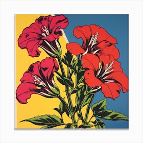 Gloriosa Lily 1 Pop Art Illustration Square Canvas Print