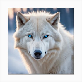 White wolf portrait Canvas Print