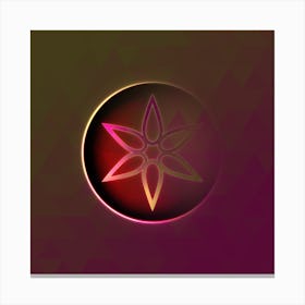 Geometric Neon Glyph on Jewel Tone Triangle Pattern 256 Canvas Print