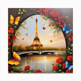 Paris With Butterflies 85 Canvas Print