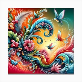 Colorful Floral Painting 4 Canvas Print