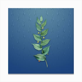 Vintage Twistedstalk Botanical on Bahama Blue Pattern n.0917 Canvas Print