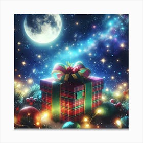 Gift Under The Moon Canvas Print