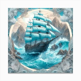 Ship in peril Canvas Print