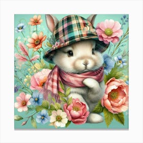 Bunny In Hat Canvas Print