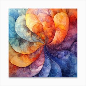 Abstract Watercolor Fractals Painting Lienzo