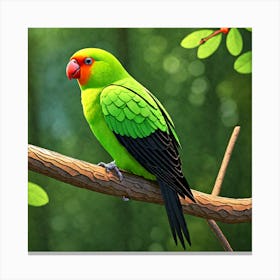 Green Parrot Canvas Print