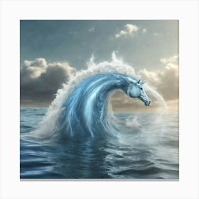 Unicorn In The Ocean Canvas Print