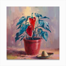 Peppers In A Pot 2 Canvas Print