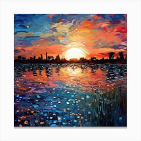 Sunset Over Water 1 Canvas Print