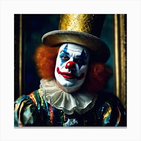 Clown Study, Curious Clown Canvas Print