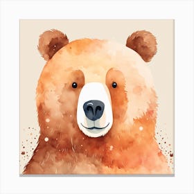 Floral Teddy Bear Nursery Illustration (4) Canvas Print