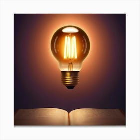 Book With Light Bulb Canvas Print