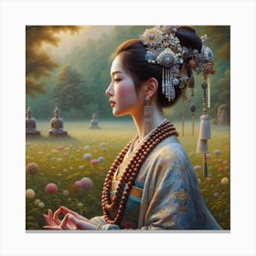 Chinese Woman In Meditation Canvas Print