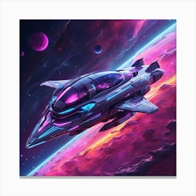 Spaceship In Space 5 Canvas Print
