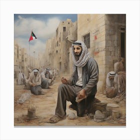 Artistic painting that expresses the reality that Palestine is experiencing Canvas Print