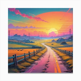 Sunset Road Canvas Print